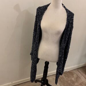 Aeropostale Blue and White Open Cardigan